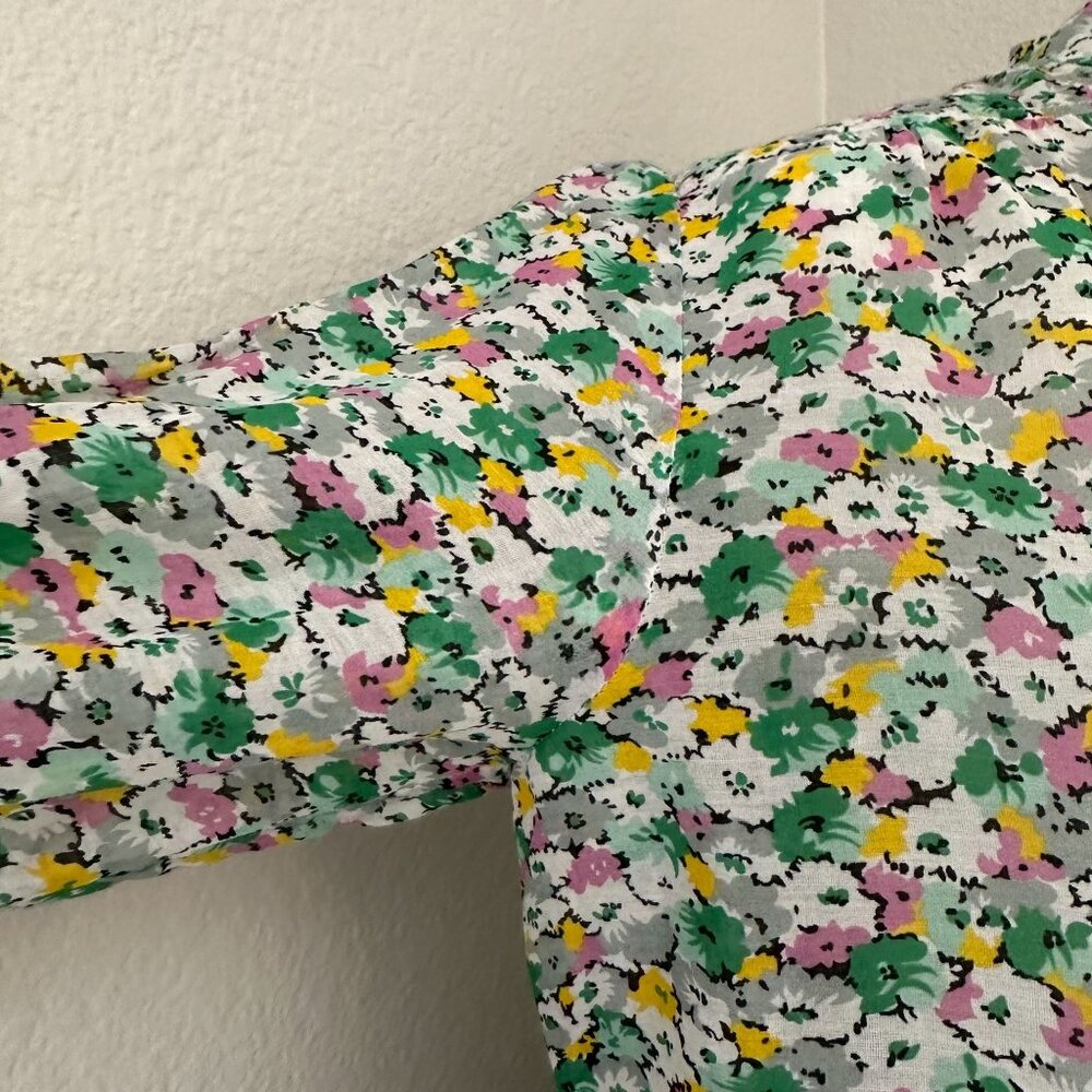 Sale!! Gerard Darel Cotton Floral Button Down Shirt - Multicolor